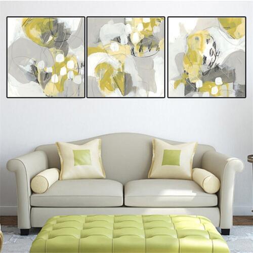 Abstract Painting Nordic Modern Canvas Painting Print Wall Art Home Decor Watercolor Yellow Poster Decor Picture for Living Room