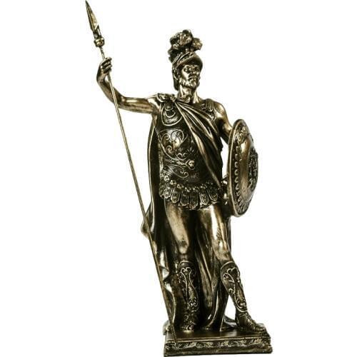 Antiqued Fortress Guard Soldier Statue Handmade Resin Expedition Armed Warrior Sculpture Decor Gift Craft Ornament Furnishing