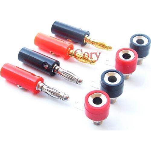 Audio Speaker Screw Banana Gold/Alloy Plate Plugs socket Connectors 4mm Black Red Golden CZYC