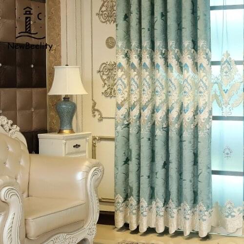 European-Style Blackout Curtains For Living Room Bedroom Cutout Embroidered Curtain Custom