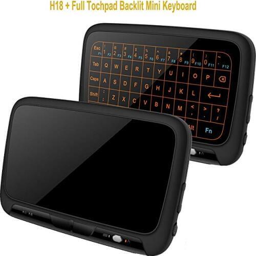 2.4G H18/H18+ Backlit Mini Wireless Keyboard Full Screen Touchpad Air Mouse Rechargeable Remote Control for PC Android TV Box