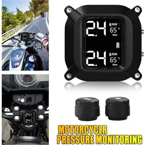 Motorcycle Tire Pressure Monitor Wireless High-precision Electric Motorcycle TPMS Detector With LCD Digital Display
