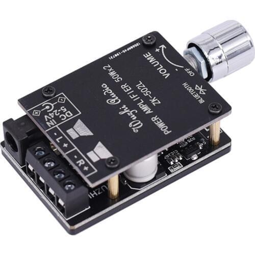Bluetooth 5.0 Wireless Audio Digital Power Amplifier Stereo Board 50Wx2 Bluetooth Amp Amplificador ZK-502L