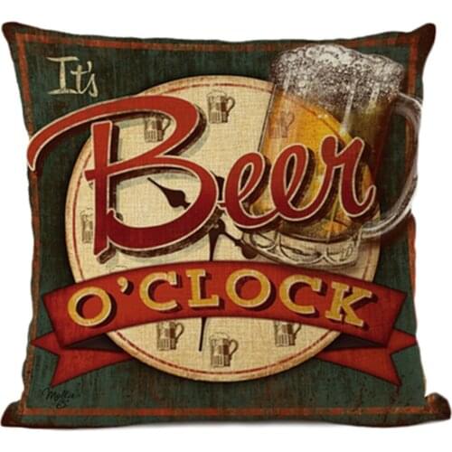 Beer Alphabet Cushions Cover High-quality Bar Retro Decorative Pillows Cases Living Room Sofa Cushion Covers 45x45cm Pillow Case