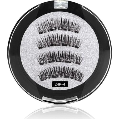 Black Tool False Eyelashes With 4 Magnets Fashion Natural Glue Free Party Handmade Reusable Wedding 3D Magnetic Makeup Tweezer