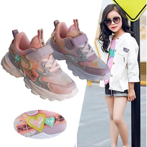 Size 25-37 Children Glowing Sneakers Kids Princess Shoes for Girls Cute Baby Sneakers with Led Light Girls Luminous School Shoes