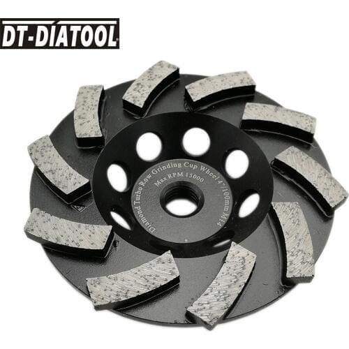 DT-DIATOOL 1unit Dia100mm/4inch Diamond Segmented Turbo Row Cup Grinding Wheel for Concrete Brick Hard Stone with M14 Connection
