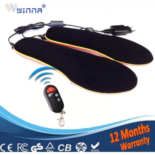 Unisex Breathable Heated Insoles with 1800mAh Battery Rechargeable Electric Thermal Foot Warmer Hunting Size 35-46 Can Be Cut