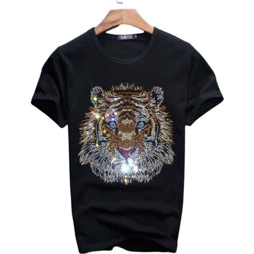 Mens T-shirt Top Fashion Short Sleeve Tops Men Tshirt Loose Casual Tee Hip Hop man and women Hot drill