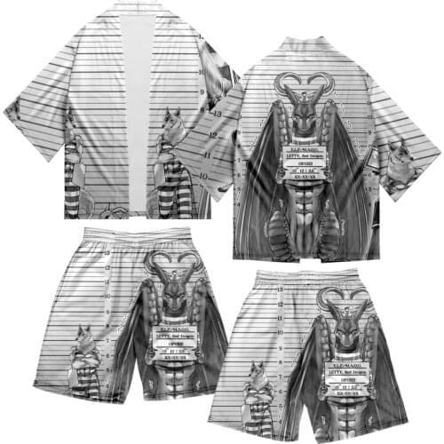Dragon Goes House-Hunting Japanese Traditional Orient Cardigan Polyester Fiber Kimono Haori Unisex Outfit And Short Pants Suits