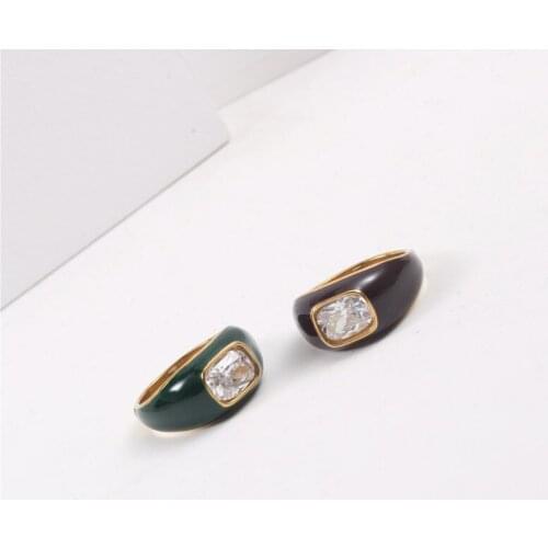 Stainless Steel Irregular Zircon Ring Retro Designer Gift For Women Personalized Minimalist Fashion Accessories Jewellery