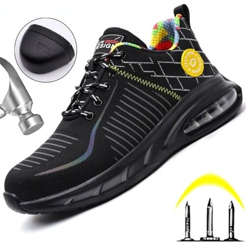 Lightweight Air Cushion Work Shoes Men Puncture-Proof Safety Shoes Men Work Sneakers Steel Toe Shoes Safety Boots Men Shoes 2021