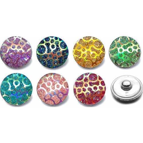 Hot Silicone 18mm Acrylic Resin Uneven Resin Snap Button 031 Fit Charm Interchangeable Bracelets Jewelry For Women Accessories
