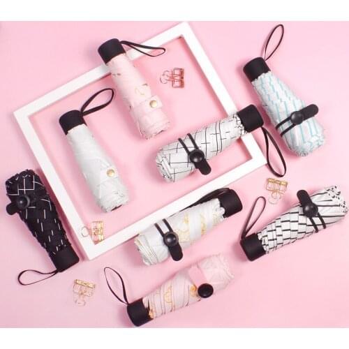 Small Sunscreen Umbrella Protable Folding Sun Unbrella Women Gift Mini Pocket UV Protect Waterproof Travel Umbrella