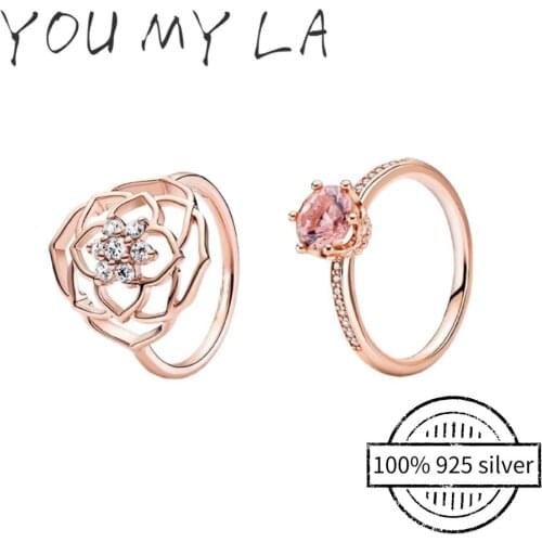 100% 925 Sterling Silver Fashion Ring Fit Original Pando DIY Fine Jewelry Creative Engagement Ring Valentines Day Gift