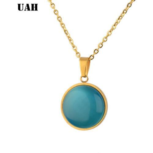 UAH 2018 Fashion Gold Color Opal Choker Necklace for Women ladies necklace Stainless steel Jewellry colares