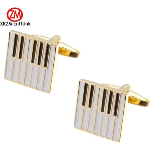 Newest gold piano Cufflinks High Quality for Mens Shirt Wedding Party Cuff Links The Bake Lacquer Cuff Button Accessories