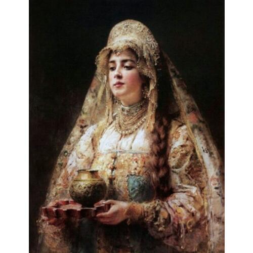 Beauty oil painting Needlework Sets Cross stitch 14CT Unprinted Embroidery kits Arts Cross-Stitching,DIY Handmade Home Decor