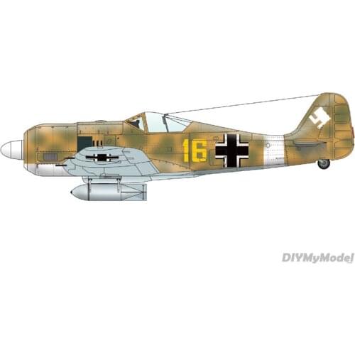 DIYMyModeI German FW 190a-3 fighter 1:35 DIY Handcraft Paper Model KIT Handmade Toy Puzzles Gift Movie props