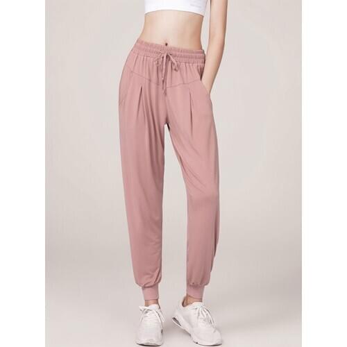 Pure Color Women New RunningSports Pants High Waist Yoga Pants Loose Quick Drying Sports Leggings High Elastic Fitness Trousers