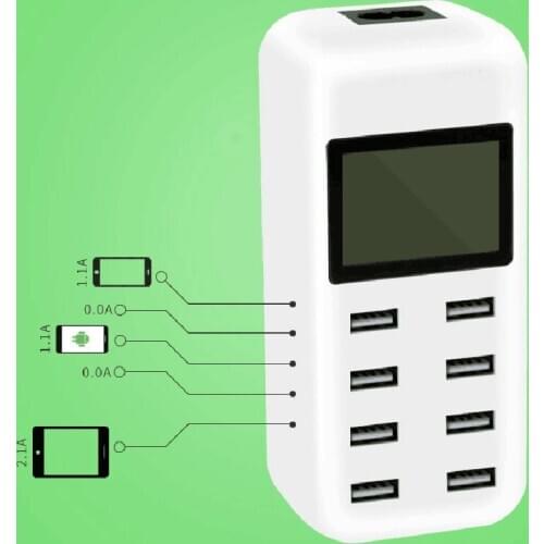 Whosale universal smart multi usb adapter portable charger desk top 8 ports usb fast phone mobile charger