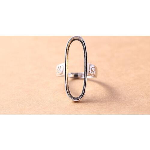 10*30mm 925 STERLING SILVER girl women Semi Mount Bases Blanks base blank Pad ring Setting wedding jewelry findings diy A2129