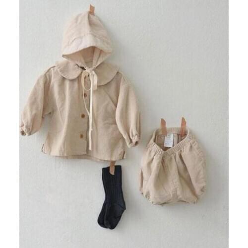 1-4Y Baby Girls Clothes Sets kids Corduroy Cardigan Jacket + Shorts 2pcs Baby Boy Outfits Children Clothing Set