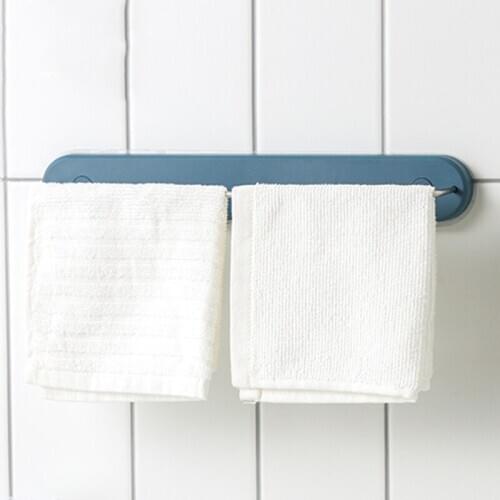 Plastic Self-adhesive Towel Rack Wall-mounted Bathroom Frame Adhesive Bathroom Shelf Pendant Room Holder