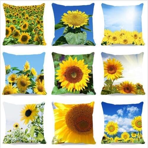 Sunflower Pillow Cover Retro Home Decor Cushion Cover Cotton Polyester Throw Pillow case Cushion cover