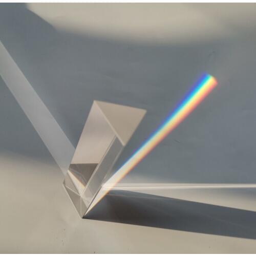 Optical Glass Prism 50 * 50 * 550mm Factory Teaching Experiment Triangle Prisms Colorful Light Shooting Rainbow Photography