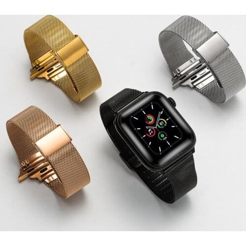 Strap For Apple Watch band 44mm 40mm Stainless steel metal bracelet correa for Apple watch 6 5 4 3 SE for iWatch band 42mm 38mm
