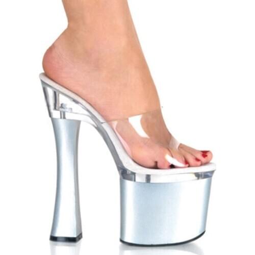 Super High Heel 18cm Comfortable Sandals And Slippers Female Summer Waterproof Platform Large Size Nightclub Sexy Shoes