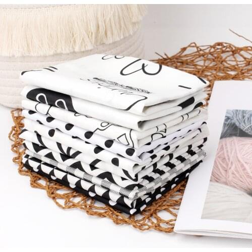 Sewing Fabrics 100% Cotton Fabric Strip Dots Printed Cloth By The Yard Dress Making Handmade Mask DIY Craft Supplies 45*50cm 1pc