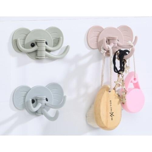 Elephant Nose 3 Hooks Wall Door Clothing Hook Display Storage Racks Self Adhesive Hanger Bag Keys Sticky Holder Creative Decor