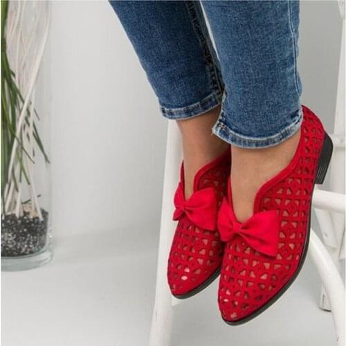 2021 Bowknot Summer Loafers Bowtie Women Flats Pointed Toe Spring Shoes for Woman Platform Female Slip on Fotwear Womens Flats