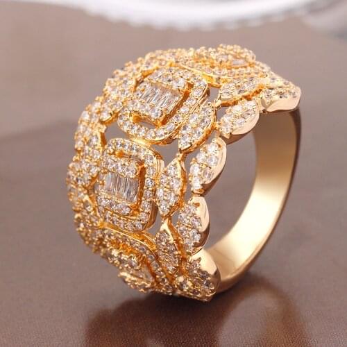 Bride Talk New Arrivals Women Finger Ring Cubic Zirconia Dubai Saudi Arabia Bridal Wedding Rings Jewelry High Quality Gift