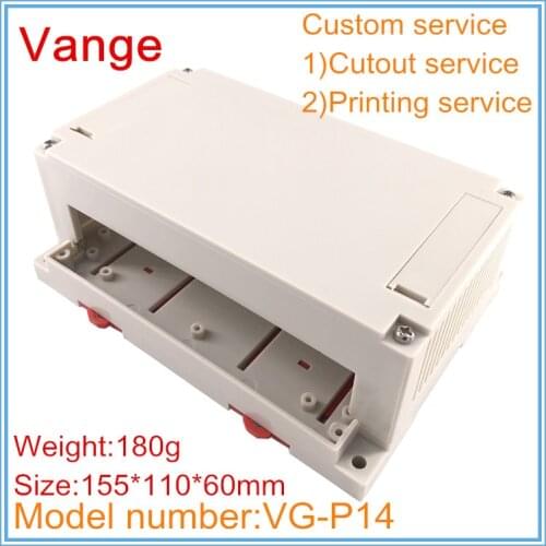 1pcs/lot beige color mould made housing 155*110*60mm ABS plastic enclosure instrument shell cases for terminal block product
