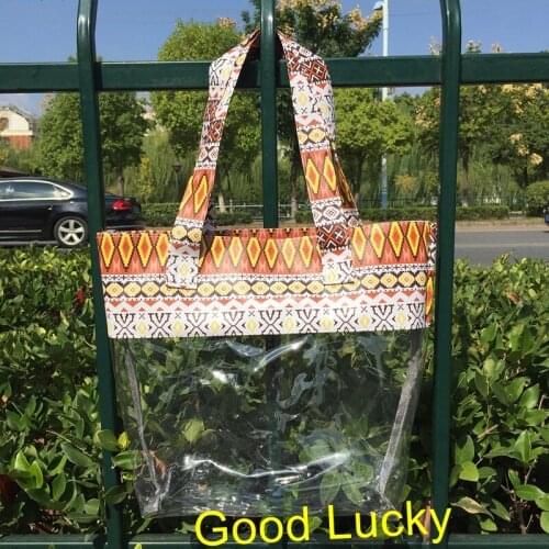 100pcs/lot Wholesale Ready To Ship Promotional Fashion Ladies Handbags Clear PVC Handbags Messenger Shoulder Tote Bags