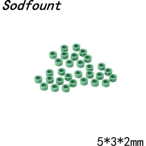 100pcs Mn-Zn green ferrite magnetic ring T 5*3*2mm Anti-interference core transformer magnetic beads