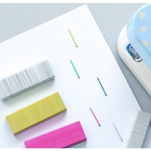 2 Box 1600pcs No.12 Width 1.3cm Colorful Stapler Paper Book Staples Stitching Needle 1.2 Cm 800Pcs/box Office School Supplies