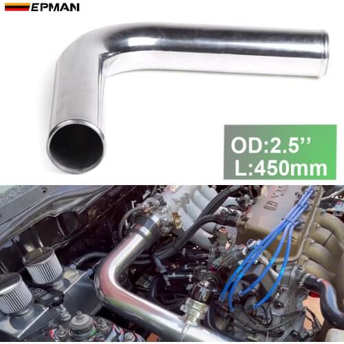 2pcs/unit 63mm 2.5" 90 Degree Aluminum Turbo Intercooler Pipe Tube piping L:450mm For BMW MINI COOPER JCW EP-UP90-450-63