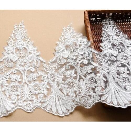 3Yards/pack Refined Luxury Car Bone Ivory Lace Wedding Dress Accessories Lace Trim