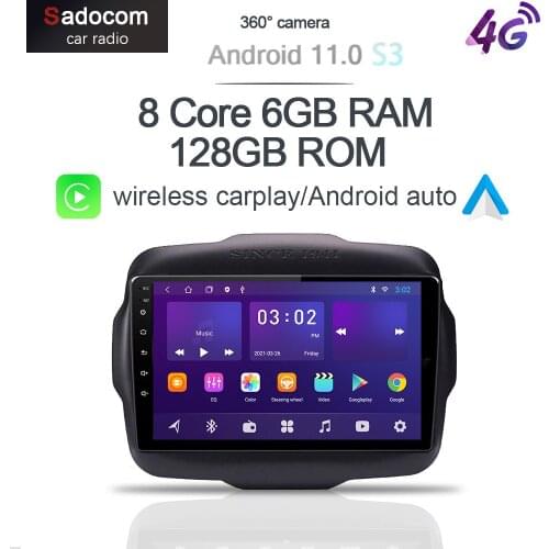 360 Panoramic Camera CanBus 6GB+128GB Android 10.0 Car DVD Player GPS WIFI Bluetooth RDS Radio For Jeep Renegade 2016- 2019 2020