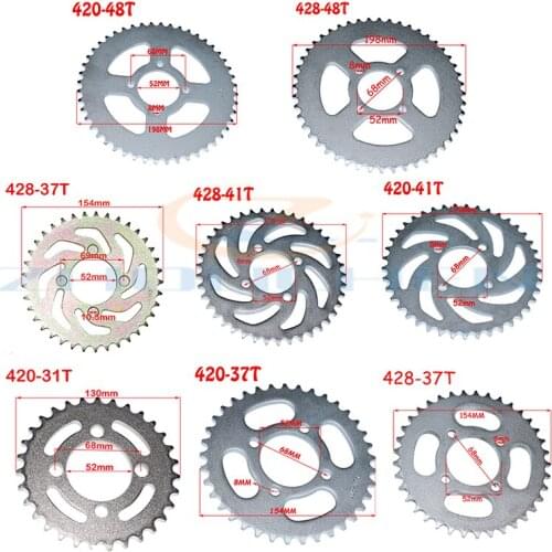 420/428 31T/37T/41T/48T tooth 52mm rear sprocket suitable for China ATV Quad Pit off-road vehicle motorcycle motorcycle moped