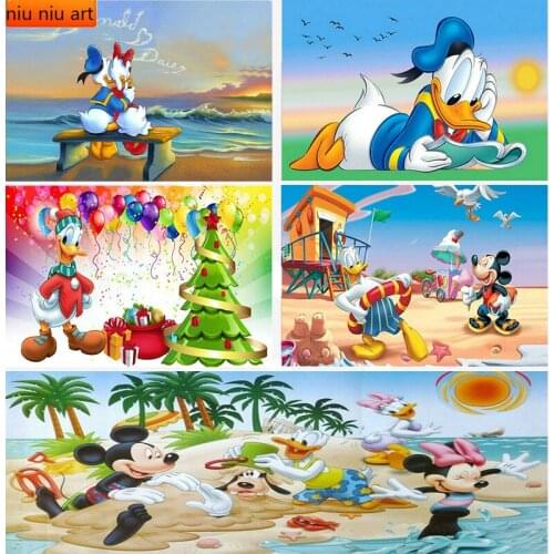 Disney Full Drill 5D DIY Diamond Painting"Donald Duck and Mickey Mouse"Embroidery Cross Stitch 5D Rhinestone