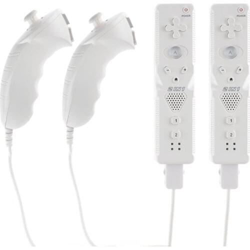 2 in 1 For Nintendo Wii Motion Plus Wireless Remote Gamepad Controller for Nintendo Wii Nunchuck Remote Controle Joystick Joypad