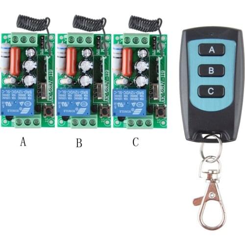315MHZ/433MHZ AC 220 V 1CH 10A Relay RF Wireless Remote Control Switch Wireless Light Switch ; 3PCS Receiver + 1 PCS Transmitter