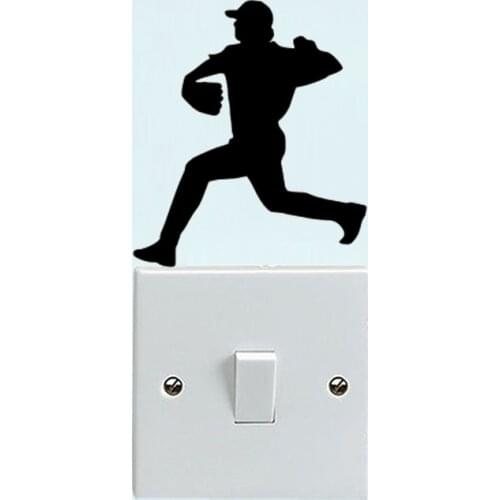 Baseball Player Home Decor Wall Decal Accessories Vinyl Switch Sticker 6SS0470