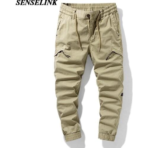 2021 Summer Khaki Outdoor Cargo Pants Men Black Tactical Pants Casual Loose Multi Pocket Jogging Cargo Pants Men Big Size 29-38