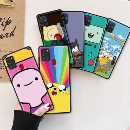 Case For Samsung Galaxy A51 A71 A21s A31 A32 5G A41 A12 A11 A72 A52 4G A01 A02s Black Soft Phone Coque Funda Cute Adventure Time